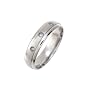 9ct 5mm White Gold Matt Centre 6pts Diamond Set Weding Ring