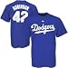 Majestic L.A. Dodgers # 42 Jackie Robinson Royal Blue Cooperstown Players T-shirt