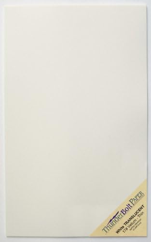 100 Soft Off-White Translucent 17# Thin Sheets - 8.5" X 14" (8.5X14 Inches) Legal|Menu Size - 17 lb/Pound Light Weight Fine Quality Paper - Tracing, Fun or Formal Use - Not a Clear Transparent