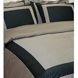 10-PC Black & Dark Brown Queen size Hotel Down Alternative Bed in a bag Comforter set including a Duvet set+ sheet set+ down alternative comforter By sheetsnthings