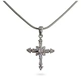 Diamond Cubic Zirconia Cross Pendant in Sterling Silver