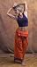 Unisex Indian Wrap Pants - Orange
