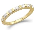 14k Yellow Gold Womens CZ Wedding Anniversary Band Ring