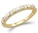 Solid 14k Yellow Gold Womens CZ Cubic Zirconia Wedding Anniversary Band Ring 1.0 ct