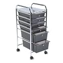 Rolling 6-Drawer Craft Organizer Cart - Smoke