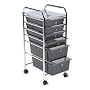 Rolling 6-Drawer Craft Organizer Cart - Smoke