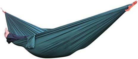 WantDo Outdoors Single Hammock Lightweight Indoor and Outdoor Nylon Parachute Hammocks for Camping, Backpacking &amp; Travel.Multifunctional Durable Stronger(DarkGreen12)