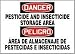 DANGER PESTICIDE AND INSECTICIDE STORAGE AREA (BILINGUAL) 10" x 14" Adhesive Dura-Vinyl Sign