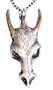 Silver-Tone and Pewter Gothic Dragon Skull Crystal Pendant Amulet Necklace