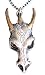 Jewelry : Silver-Tone and Pewter Gothic Dragon Skull Crystal Pendant Amulet Necklace