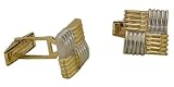 Jewelry : 14k Two Tone Solid Gold Cufflinks - CL147