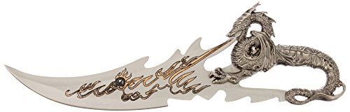 BladesUSA PK-2235 Fantasy Dragon Knife with Wood Display Stand, 7-1/2-Inch Overall