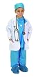 Blue Junior Physician Outfit with Lab Coat and Scrub Set, Size 2/3