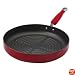 KitchenAid Hard-Base Porcelain Aluminum Nonstick 11-Inch Round Deep Grill Pan, Red