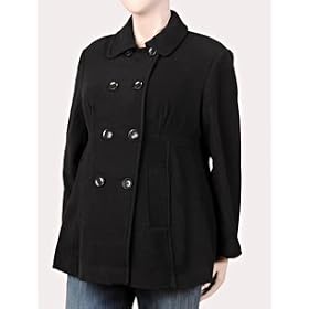 Motherhood Maternity: Plus Size Button Front Maternity Coat