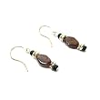 Garnet Gemstone and Glass Seed Bead Gemstone Dangle Earrings