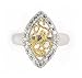 Jewelry : 2 TONE MARQUISE CUBIC ZIRCONIA RING