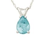 All-Natural Genuine 5x3 mm, Pear Shape Aquamarine pendant set in 14k White Gold