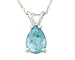 All-Natural Genuine 6x4 mm, Pear Shape Aquamarine pendant set in 14k White Gold