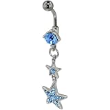 311XY86Q3NL._SL160_ Belly Button Rings Dangling Night Stars Blue Crystal Belly Color navel ring body jewelry