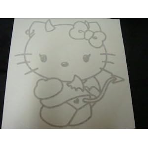 "Hello Kitty" Racing Car Decal Sticker (New) Gold Devil Style X2