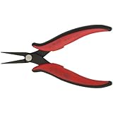 Hakko CHP PN-2007 Long-Nose Pliers, Flat Nose, Flat Outside Edge, Serrated Jaws, 32mm Jaw Length, 3mm Nose Width, 3mm Thick Steel