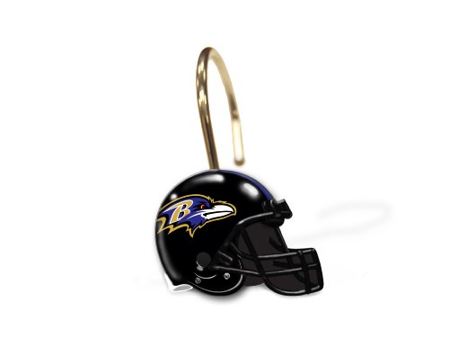 NFL Baltimore Ravens Set of 12 Shower Curtain Rings