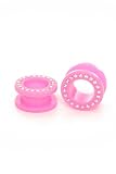 Morbid Metals Pink Spool Clear CZ Plug 2 Pack