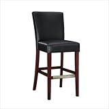 Powell Black Bonded Leather Bar Stool, 30-1/4-Inch Seat Height
