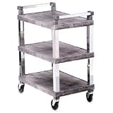 Review The Vollrath Company  / 3 Shelf Open Utility Cart with Chrome Uprights (16-0217) Category: Square Storage Containers and Lids