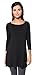Free to Live Women's Extra Long Flowy Elbow Sleeve Jersey Tunic Made in USA (3X, Black)