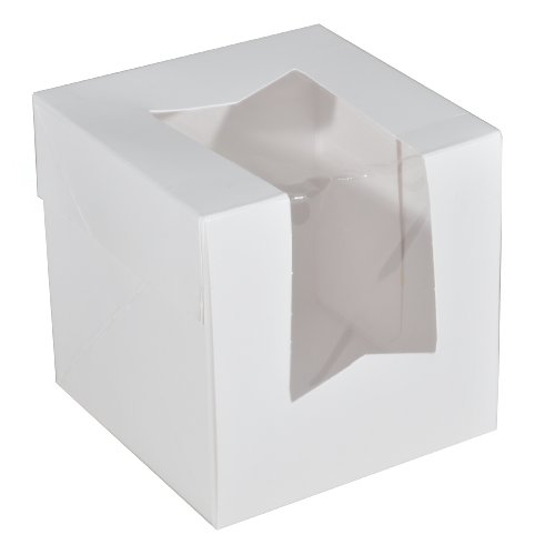 Southern Champion Tray 24033 Solid Bleached Sulfate Paperboard White Window Bakery Box, 4-1/2