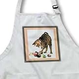 A Cat with Toys - Full Length Apron With Pockets 22w X 30l
