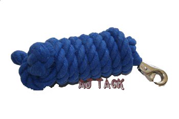 10 ft Cotton Lead Rope Bolt Snap Royal Blue
