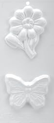 Yaley Soapsations 4x9 Soap Molds: Daisy & Butterfly
