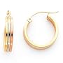 14kt Gold Tri-Color Hoop Earrings - TE233