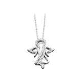 10K White Gold Diamond Accent Angle Necklace