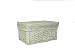 White Wicker Storage Basket with White Cotton Lining (Small)