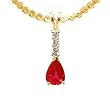 14K Yellow Gold Ruby and Diamond Pendant