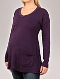 A Pea in the Pod Collection: Velvet Long Sleeve V-neck Swing Maternity T Shirt