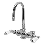 American Bath Factory F1-1312-CH-F9-9200-PL-CH F1-1312 Deck Mount Bathtub Faucet, Porcelain Lever Ha