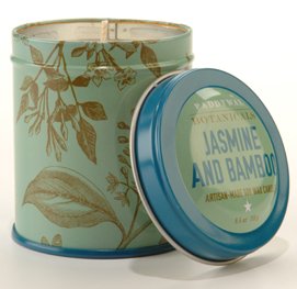 Detail image Paddywax Botanical Collection 5-1/2-Ounce Poured Candle in a Decorated Tin, Jasmine And Bamboo