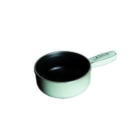 Staub 4 1 2 Inch Mini Cheese Fondue Pot, Graphite Grey by Staub