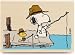 Peanuts Mounted Rubber Stamp 2X3 - Fishing Time Fishing Time