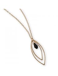 MMA Silver - 16 inch + 2 inch 12/20 Gold Filled Necklace with Black Glass Briolette Drop
