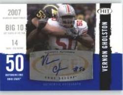 2008 Sage HIT Autographs #A50 Vernon Gholston - New York Jets (RC - Rookie Card Insert - Autographed Card)(Football Cards)