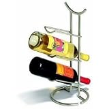 Euro 3 Bottle Wine Rack - classy and elegant (Steel) (16H x 7.25W x 6.75D)
