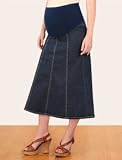 Motherhood Maternity: Secret Fit Belly Midcalf Length Stretch Fabric Stretch Fabric Maternity Skirt