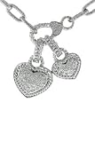 14K White gold and diamond 3-heart pendant and chain