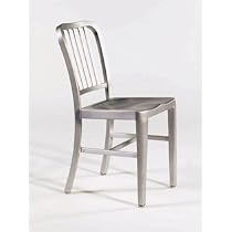 Euro Style Cafe Aluminum Side Chair, Matte Aluminum, Set of 2